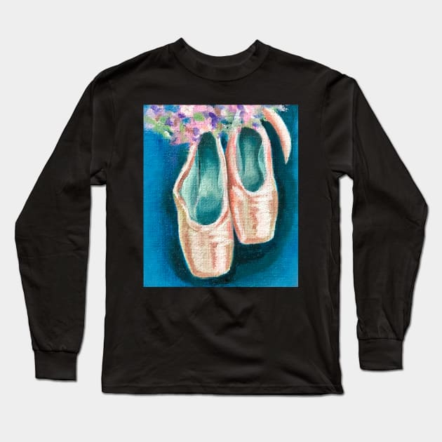 Ballerina Shoes Long Sleeve T-Shirt by Lady Lilac